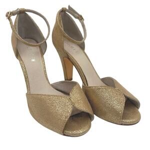 Chelsea Crew Gold Ankle Strap Lola Heels Size 39